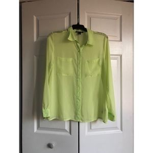 Neon Chiffon Button Up